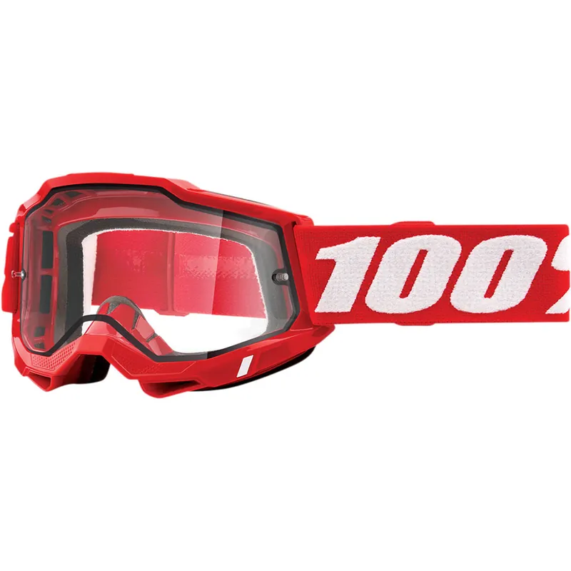 Maschera 100% Accuri 2 Enduro rosso lente chiara- Promozione