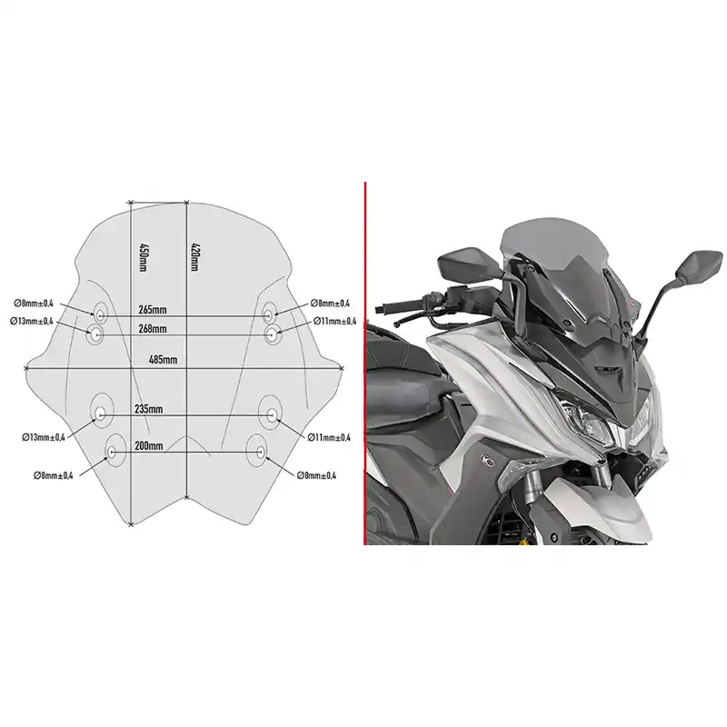 Subito Disponibile Parabrezza Givi D6110S intermedio-