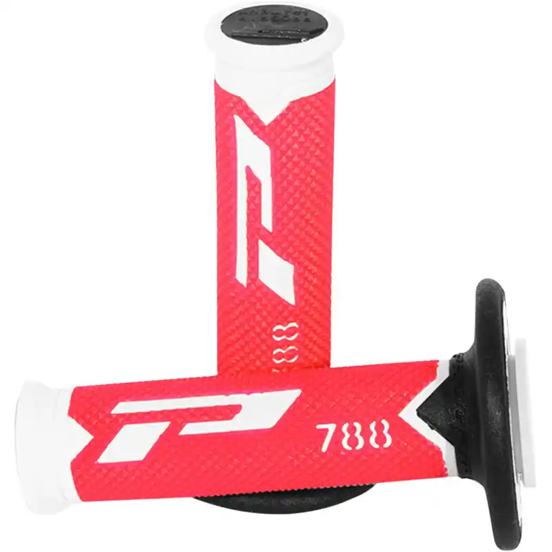 Manopole Progrip 788 TD Closed End bianco nero rosso- Prezzo Conveniente