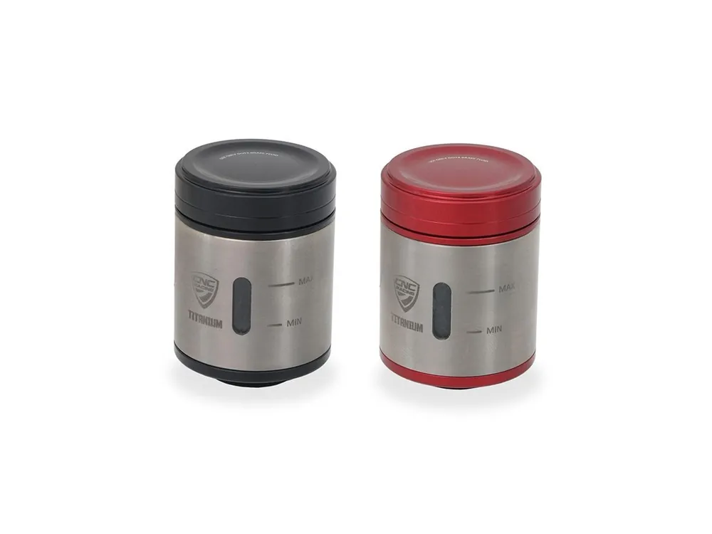 SERBATOIO OLIO FRENO ANTERIORE 25ML TITANIO CNC RACING APRILIA RS 660 2021-2022- Nuova Collezione