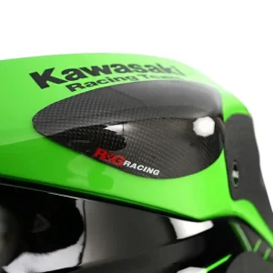 COPPIA PROTEZIONI SERBATOIO CARBONIO LUCIDO R&G KAWASAKI ZX-6R 2009-2024- Offerta Speciale