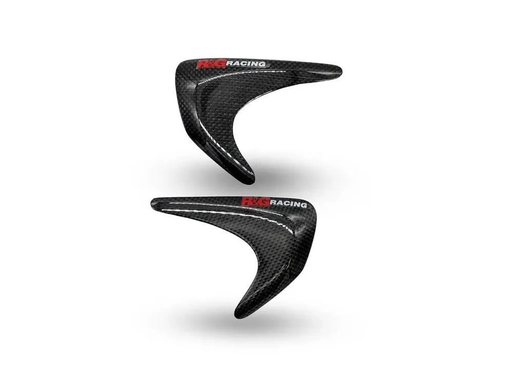 COPPIA PROTEZIONI SERBATOIO CARBONIO LUCIDO R&G TRIUMPH SPEED TRIPLE 1200 RR 2022-2025- Nuova Collezione