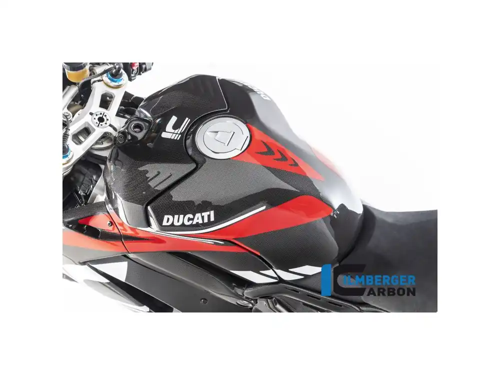 PROTEZIONE SERBATOIO RACE SUPERIORE LUCIDA CARBONIO ILMBERGER DUCATI PANIGALE V4 RACE 2018-2021- Occasione
