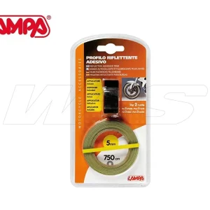 RIFLETTENTE ADESIVO RUOTE GIALLO LAMPA 5MM 750CM UNIVERSALE PER MOTO- Prezzo Scontato
