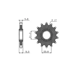 Front Sprocket 520 Pitch 13 Teeth - HONDA Offroad Esclusivo