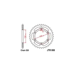 Ultime Pezzi JTR808 Rear Sprocket - 520 Pitch 49 Teeth