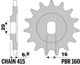Consegna Rapida Pignone in Acciaio 160 Z12 denti - 160Z12