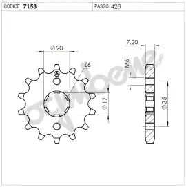 Pignone OgniBene Passo 428 Z 13 Denti - 36.7153.013 Economico