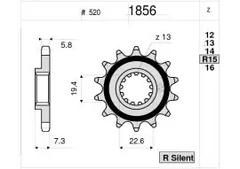 Spedizione Gratuita Pignone OgniBene Passo 520 Z 15 Denti - 36.1856.015