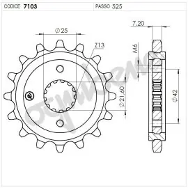 Pignone OgniBene Passo 525 Z 16 Denti - 36.7103.016 Promozione Esclusiva
