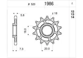 Pignone OgniBene Passo 520 Z 12 Denti - 36.1986.012 Esclusivo