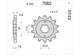 Pignone OgniBene Passo 520 Z 14 Denti - 36.7082.014 Novità