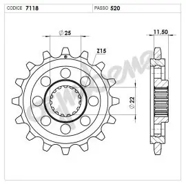 Pignone OgniBene Passo 520 Z 13 Denti - 36.7118.013 Non Perdere