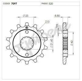 Pignone OgniBene Passo 520 Z 16 Denti - 36.7097.016 Professionale