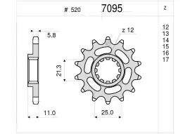 Pignone OgniBene Passo 520 Z 12 Denti - 36.7095.012 Ultime Pezzi