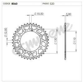 Economico CORONA ACCIAIO # 520 Z 41 PROF. KAWASAKI 500 - 368060041