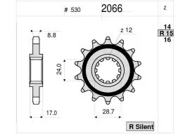 Pignone OgniBene Passo 530 Z 14 Denti - 36.2066.014 Solo Oggi