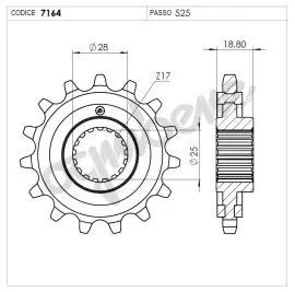 Ultime Pezzi Pignone OgniBene Passo 525 Z 17 Denti - 36.7164.017