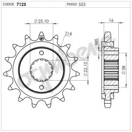 Pignone OgniBene Passo 525 Z 14 Denti - 36.7123.014 Compra Online