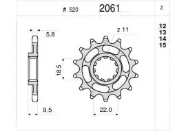 Pignone OgniBene Passo 520 Z 14 Denti - 36.2061.014 Novità