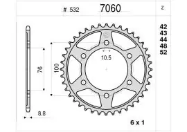 Corona Trasmissione in Acciaio OgniBene Passo 532 Z 48 Denti - 367060048 Vendita Finale