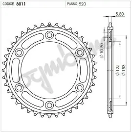 Corona Trasmissione in Lega OgniBene Passo 520 Z 50 Denti - 368011350 Occasione