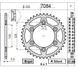 Reso Gratuito Corona Trasmissione in Lega OgniBene Passo 520 Z 36 Denti - 367084336
