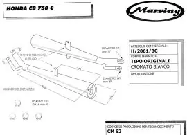 Scelto Dai Clienti Coppia marmitte Marving per Honda CB750C Custom tipo originali, cromate - H/2061/BC
