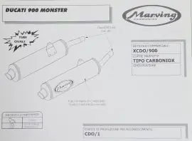 Bestseller Coppia marmitte Marving per Ducati Monster 900 carbonio, racing, tubo ovale - XCDO/900
