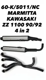 Coppia marmitte scarico Marving per Kawasaki ZZR 1100 (1990-1992) 4 in 2 - K/5011/NC Offerta