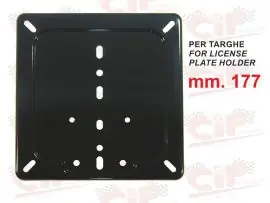 FONDO PORTA TARGA IN FERRO VERNICIATO NERO PER TARGHE mm. 177 (NORMATIVA GENN.1999) - CIF - 3280-NT Nuovo Arrivo