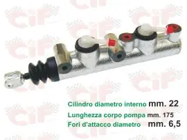 POMPA FRENO DOPPIA MANDATA Ø mm.22 APE CAR-CAR P3 - CIF - 9727 Prezzo Ridotto