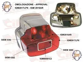 FANALE POSTERIORE ORIGINALE SIEM COMPLETO DI GUARNIZIONE - CIF - 1780-OR Esclusivo