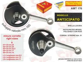 ALBERO MOTORE ANTICIPATO - CORSA mm.51 - BIELLA LUCIDA - VESPA PK 125 XL - CIF - 10142 Ultime Pezzi