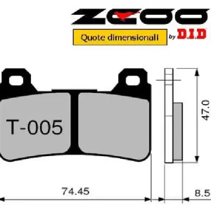 Bestseller Pastiglie Freno ZCOO 45T00501 mescola EX-C (più pronta) per HONDA 1 coppia per 1 disco