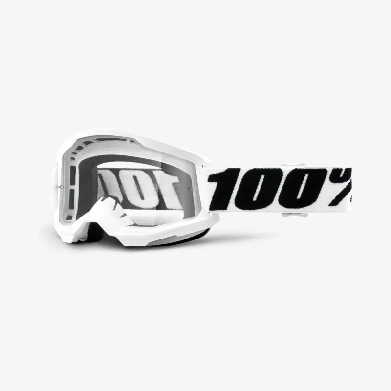 100% Maschera STRATA 2 Everest Moto Cross MTB bianca lente trasparente Promozione