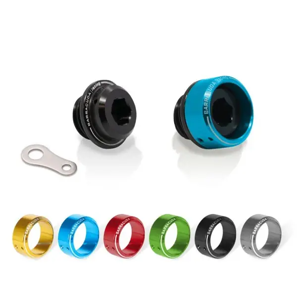 BARRACUDA Tappo carico olio in Ergal per Yamaha T-Max, Mt09, XSR900 M20x2,5 - Scegli il colore dell'anello Ultime Pezzi