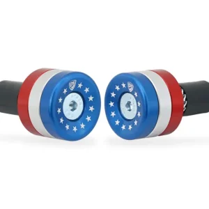 Compra Adesso CNC RACING terminali manubrio contrappesi moto TRICOLORI bandiera USA