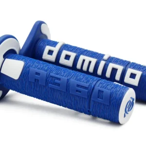 DOMINO Coppia manopole Off Road A360 120mm/123mm Blu-Bianco, terminale chiuso Must-Have