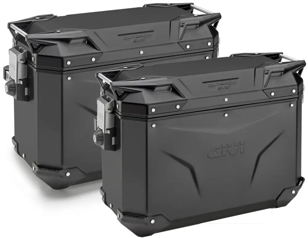 Spedizione Espresso GIVI Coppia Valigie Laterali Moto Trekker Outback 48 + 37 Evo Black Line