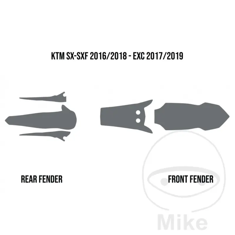 Ordina Subito ADESIVI PARASPRUZZI TWIN AIRPROTEZIONE ANTIFANGO KTM EXC 250 E 2017