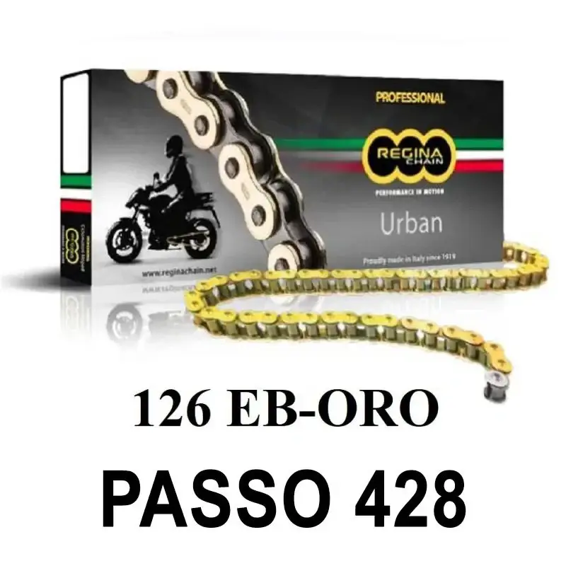 Consegna Rapida REGINA Catena 126EB-ORO 136 maglie passo 428 - Oro
