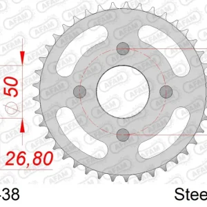 Corona AFAM 10106-38 in acciaio passo 420 HONDA CF 50 CHALY 1979  -1994 Vendita Finale