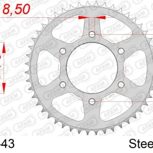 Corona AFAM 12227-43 in acciaio passo 428 YAMAHA YS 125 2017  -2020 Occasione Imperdibile