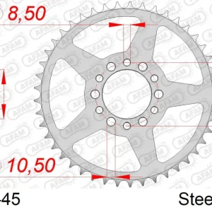 Corona AFAM 12300-45 in acciaio passo 520 YAMAHA SR 250 SE 1981  -1984 Super Prezzo