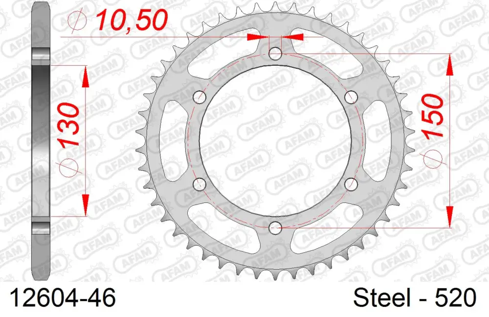 Spedizione Espresso Corona AFAM 12604-46 in acciaio passo 520 YAMAHA XJ 6 F DIVERSION 2010 -2016