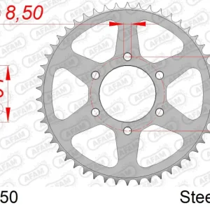 Occasione Corona AFAM 14200-50 in acciaio passo 428 SUZUKI TS 125 1975 -1978