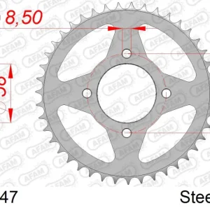 Corona AFAM 14201-47 in acciaio passo 428 HYOSUNG GA 125 CRUISE 1997  -1998 Compra Adesso