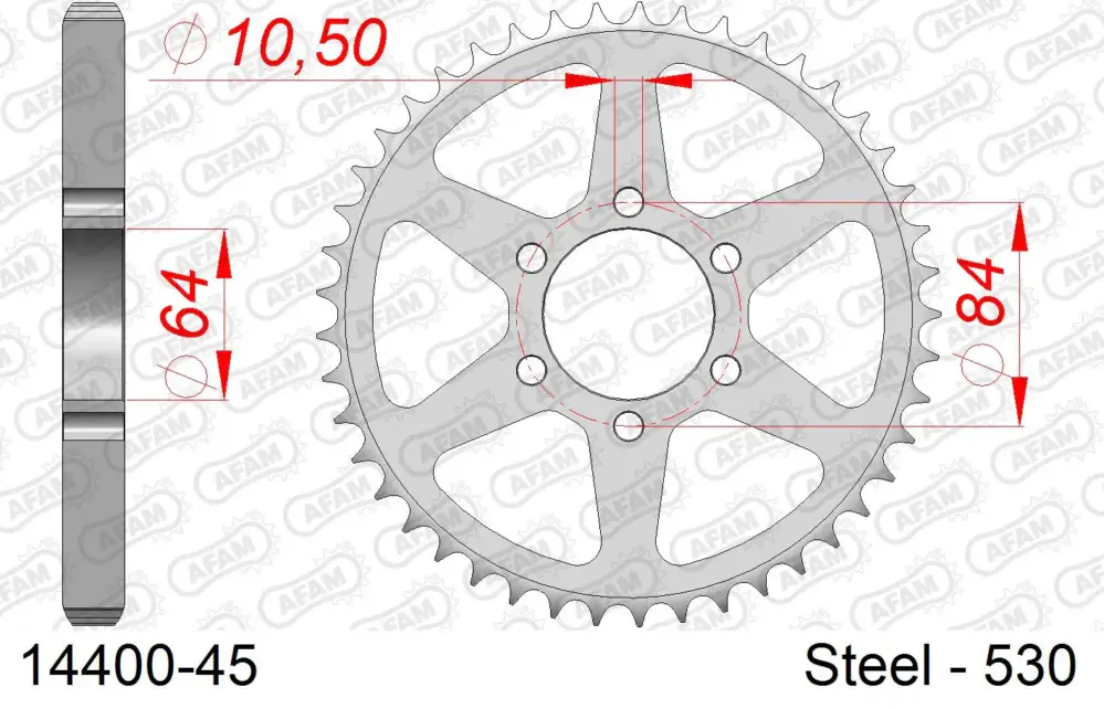 Acquista Ora Corona AFAM 14400-45 in acciaio passo 530 SUZUKI GS 400 1977 -1978