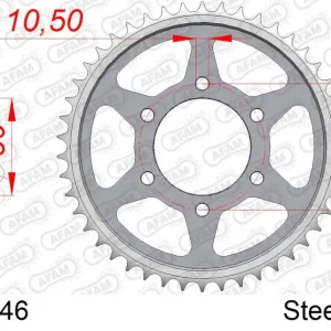 Ultime Pezzi Corona AFAM 16604-46 in acciaio passo 530 KAWASAKI ZX 12 R 2000 -2006